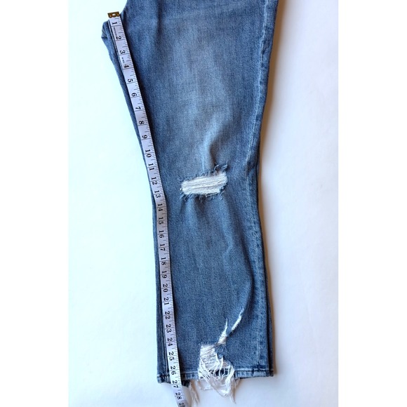 Pistola Lennon High Rise Straight Leg Distressed Stretch Jeans-Medium Wash-Sz 32 - Picture 11 of 14
